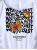 Men's Butterflies WEST COAST Letter Graphic Pattern Kangaroo Pockets Design Pullover Hoodie -  