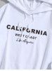 Men's Butterflies WEST COAST Letter Graphic Pattern Kangaroo Pockets Design Pullover Hoodie -  