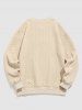 Men's Athleisure Style Daily Solid Color Cable Jacquard Textured Quarter Zip Ribbed Edge Stand Collar Long Sleeve Sweatshirt -  