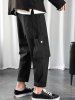 Men's Streetwear Daily Letter Patched Design Multi-pocket Drawstring Tapered Cargo Pants -  