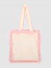 Women's Daily Fashion Fuzzy Pompoms Decor Fluffy Furry Faux Fur Panel Large Capacity Shoulder Tote Bag -  