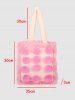 Women's Daily Fashion Fuzzy Pompoms Decor Fluffy Furry Faux Fur Panel Large Capacity Shoulder Tote Bag -  