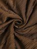 T-shirt Texturé Déchiré en Couleur Unie à Manches Longues - Café profond XXL