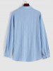 Men's Solid Color Textured Button Front Long Sleeves Shirt -  