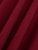 Robe Superposée en Couleur Unie de Grande Taille à Volants à Lacets - Rouge foncé L | US 12