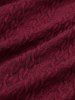 Cardigan Texturé avec Bouton de Grande Taille - Rouge foncé L