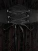 Gothic Plus Size Lace Up Ruffles Cross Tank Dress -  
