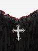 Gothic Plus Size Lace Up Ruffles Cross Tank Dress -  