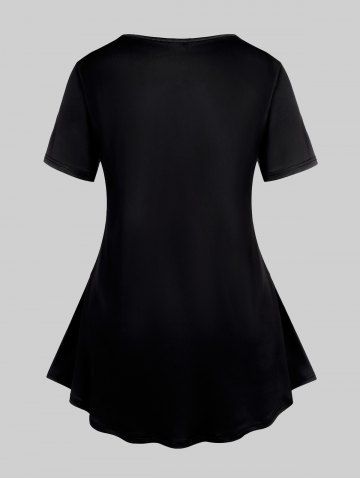 Gothic Pumpkin Tie Dye Print Halloween Short Sleeves T-shirt