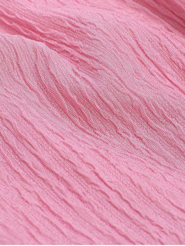 Plus Size Boat Neck Turn-down Ruched Collar Lace Up Textured Patchwork A Line Sweater Dress