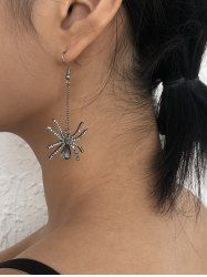 Fashion Faux Rhinestone Spider Halloween Drop Earrings -  