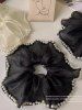 Fashion Mesh Faux Pearl Frilled Elastic Hair Tie -  