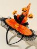 Halloween Lace Trim Pumpkin Hat Shaped Hairband -  