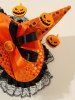 Serre-tête D'Halloween à Ourlet en Dentelle en Forme de Citrouille - Orange 