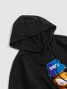 Men's SPACE Cartoon Bear Graphic Pattern Kangaroo Pocket Pullover Hoodie and Drawstring Sports Shorts Set -  