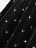 Plus Size Pentagram Print Twist Ruched Grommet Long Sleeves T-shirt -  