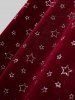 Plus Size Christmas Glitter Pentagram Stamping Lace Up Fuzzy Trim Ruched High Low Velvet Tank Party Dress -  