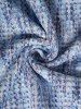 Haut Décontracté en Tricot à Imprimé Chiné à Epaule Oblique à Manches Longues - Bleu clair M