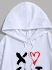 Men's Casual Heart Drippy Smile Face Kangaroo Pocket Cotton Hoodie -  
