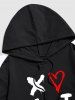 Men's Casual Heart Drippy Smile Face Kangaroo Pocket Cotton Hoodie -  