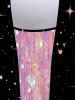 Plus Size Galaxy Sequins Sparkling Print 2 in 1 Short Sleeves T-shirt -  