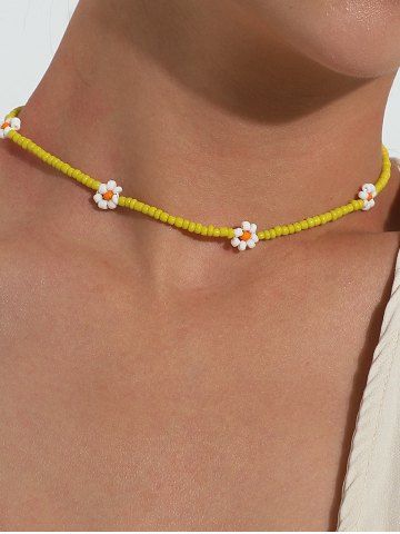 Fashion Beaded Floral Choker Necklace