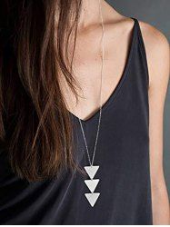 Fashion Layered Triangles Pendant Necklace -  