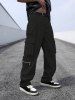 Men's Streetwear Solid Color Side Flap Pockets Design Zip Fly Cargo Pants -  