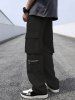Men's Streetwear Solid Color Side Flap Pockets Design Zip Fly Cargo Pants -  