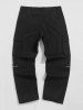 Men's Streetwear Solid Color Side Flap Pockets Design Zip Fly Cargo Pants -  