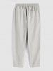 Pantalon Maigre Ajusté Décontracté en Couleur Unie pour Homme - Gris Clair XXL