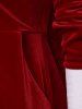 Robe Jointif Festonnée à Coupe Haute avec Boutons de Grande Taille - Rouge 2X | US 18-20