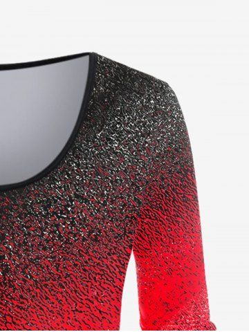 Plus Size Ombre Light Beam Print T-shirt