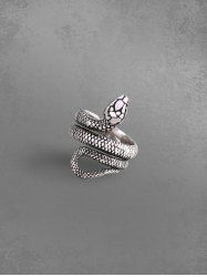 Bague en Forme de Serpent Style Vintage - Argent 