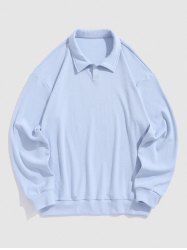 Men's Athleisure Style Solid Color Daily Polo Collar Button Front Long Sleeve Pullover Jumper Knitwear -  