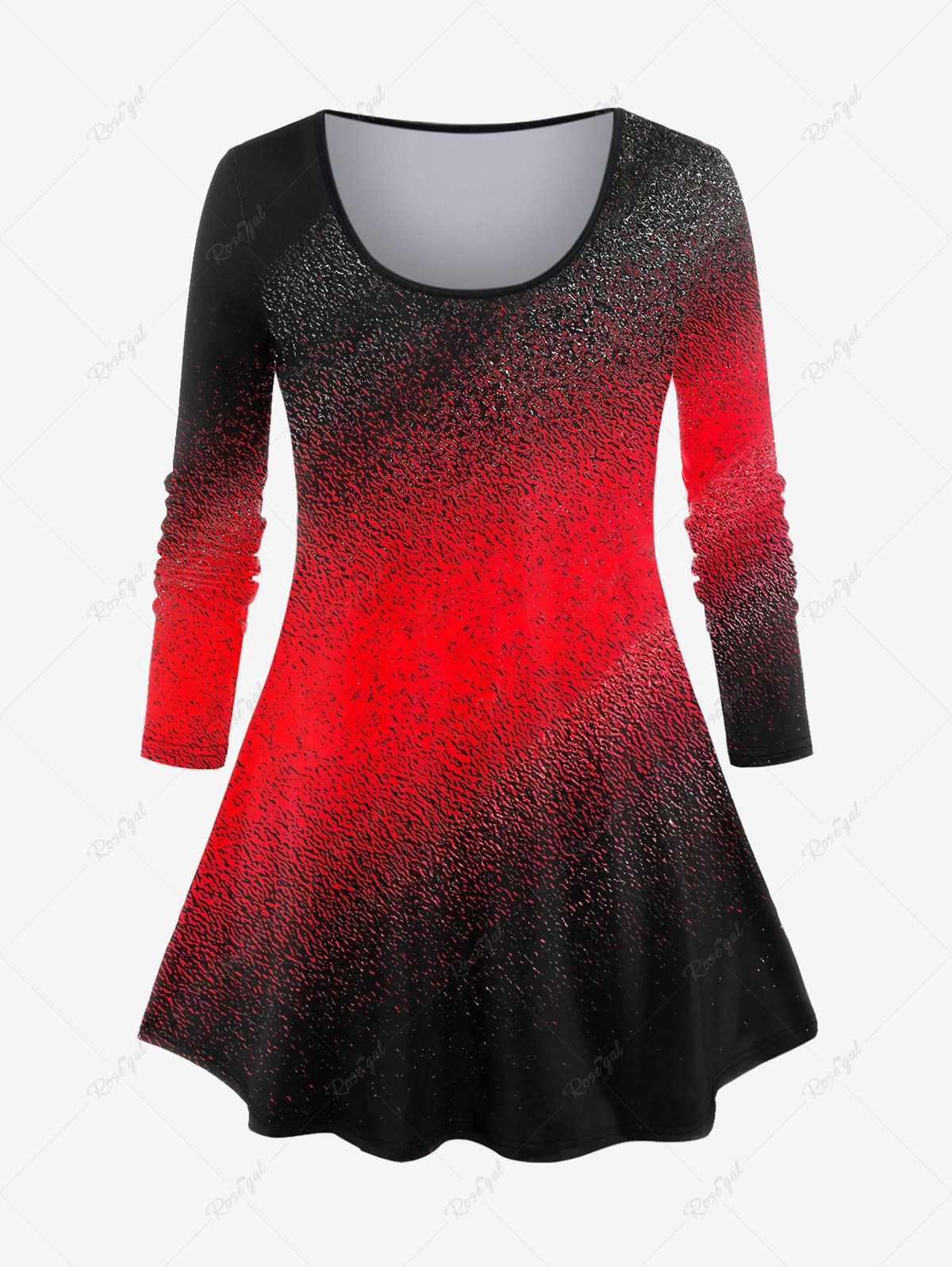 Outfit Plus Size Ombre Light Beam Print T-shirt  