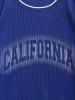 Men's Daily Casual Striped Trim CALIFORNIA Print Drop Shoulder Crew Neck Cricket Jumper Sweater -  
