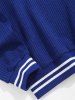 Men's Daily Casual Striped Trim CALIFORNIA Print Drop Shoulder Crew Neck Cricket Jumper Sweater -  