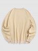 Men's Ethnic Sun Letter Graphic Print Long Sleeve Crew Neck Pullover Sweatshirt -  