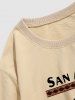 Men's Ethnic Sun Letter Graphic Print Long Sleeve Crew Neck Pullover Sweatshirt -  