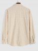 Men's Casual Solid Color Terry Cloth Toweling Jacquard Textured Button Up Long Sleeve Shirt -  