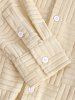 Men's Casual Solid Color Terry Cloth Toweling Jacquard Textured Button Up Long Sleeve Shirt -  