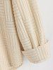 Men's Casual Solid Color Terry Cloth Toweling Jacquard Textured Button Up Long Sleeve Shirt -  