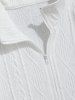 Men's Daily Casual Zip Up Rhombus Cable Knit Jacquard Stand Collar Patched Design Jacket -  