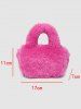 Sac Fourre-tout D'Hiver Fourré en Couleur Unie en Fausse Fourrure pour Femme - Rose clair S