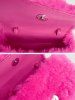 Sac Fourre-tout D'Hiver Fourré en Couleur Unie en Fausse Fourrure pour Femme - Rose clair S