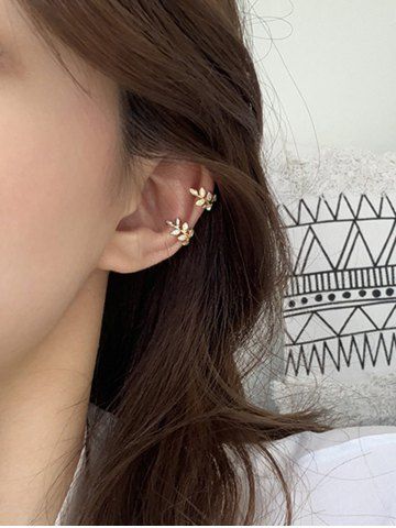 Fashion Faux Rhinestone Leaf Adjustable Cartilage Earring