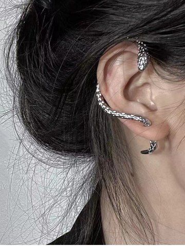 Fashion Snake Shape Wrap Stud Earring - SILVER
