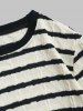 Men's Casual Daily Contrast Edge Design Stripes Cable Knit Crew Neck Long Sleeves Sweater -  
