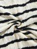 Men's Casual Daily Contrast Edge Design Stripes Cable Knit Crew Neck Long Sleeves Sweater -  